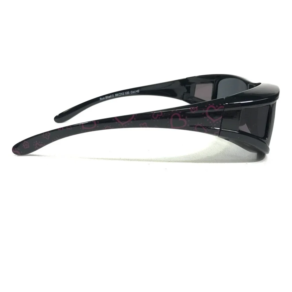 Miraflex Kids Fit Over Sunglasses Sun Shell 2 Col.HE Black Frames w Black Lenses